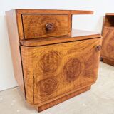 Set of 2 art-deco bedside tables with bakelite handles