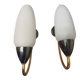 Minimalist wall sconces in opal white glass from the 1990s.