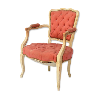 Convertible armchair in lacquered wood cream