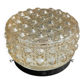 Plafonnier ou applique en verre moulé ambré