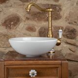 Antique wooden and red marble washstand (Art Deco style)