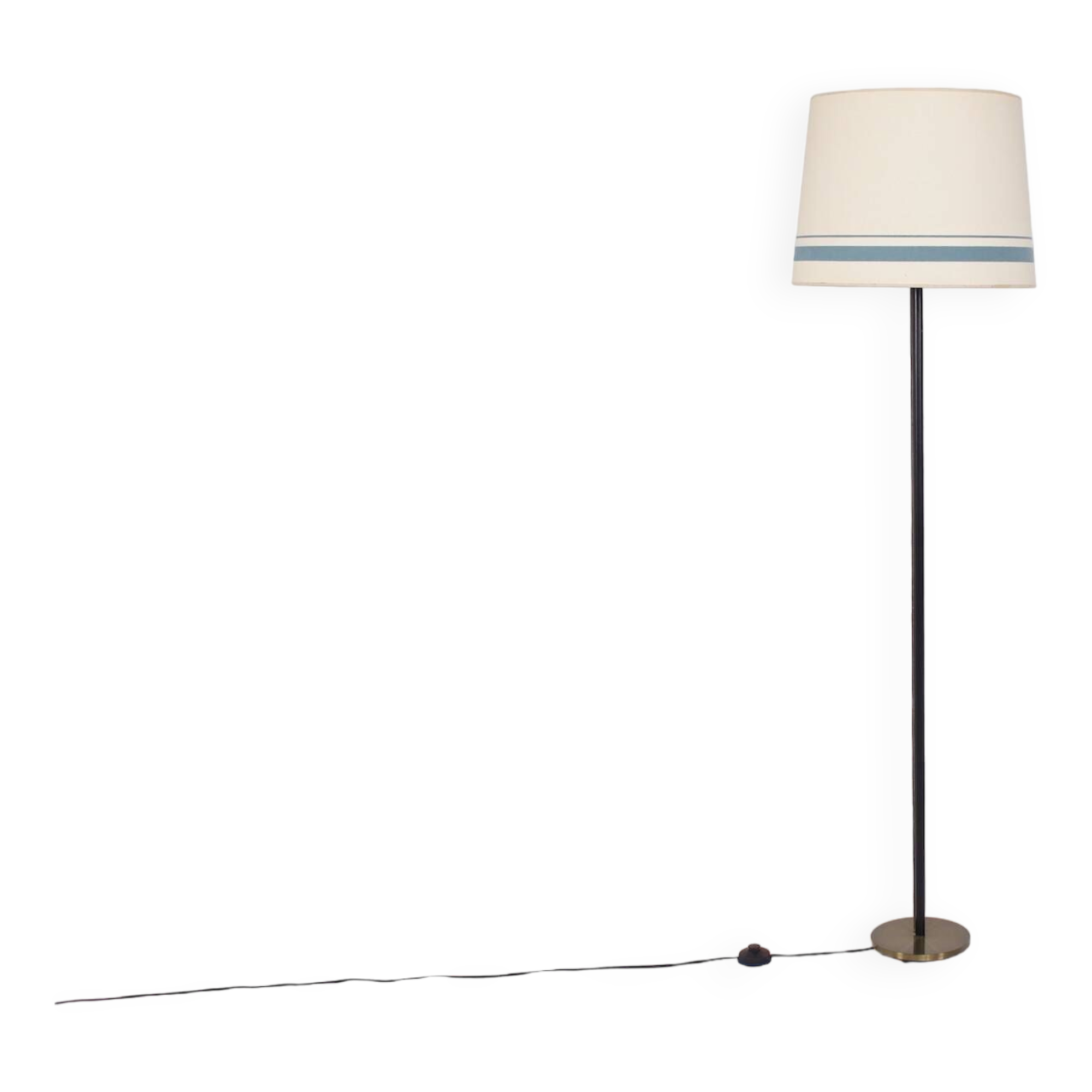 Lampadaire gainé cuir, K & L Belysning Sweden.