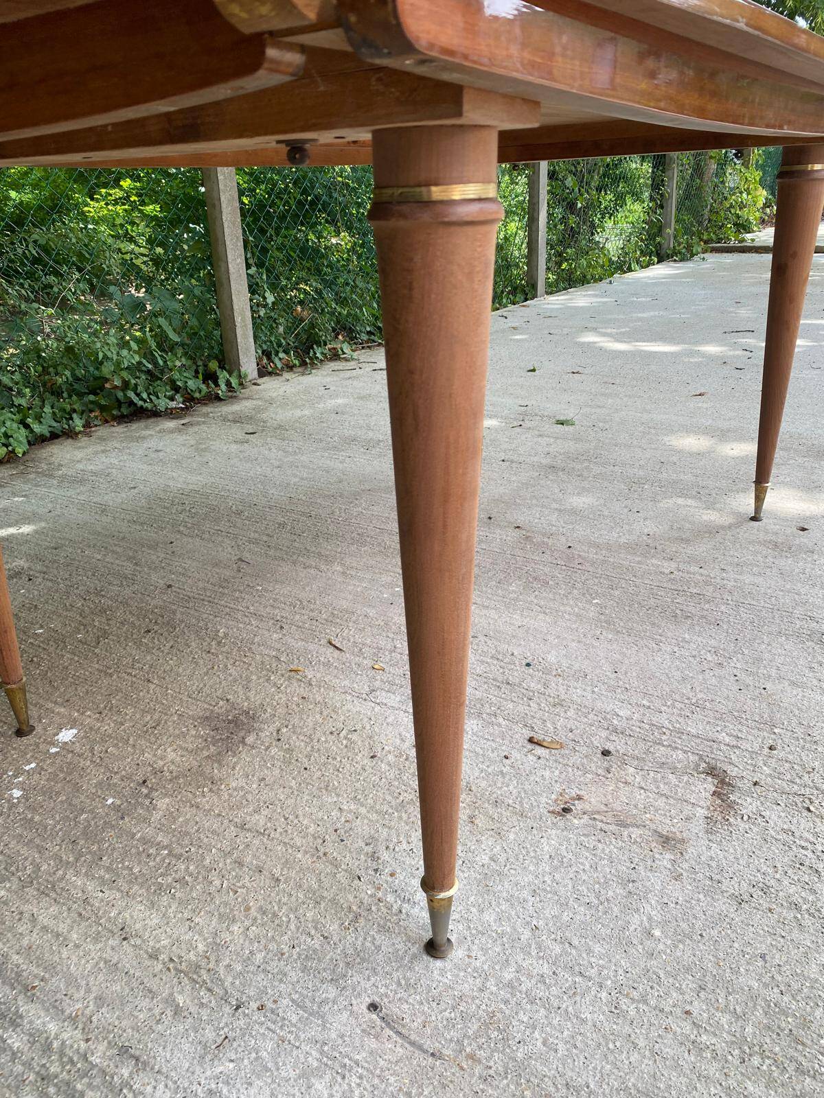 Table à manger scandinave bois massif et palissandre rénovée 240cm