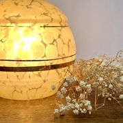 Vintage tulip wall lamp in yellow and gold Clichy glass