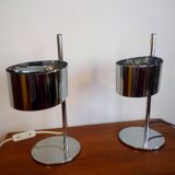 Paire de lampes chromées