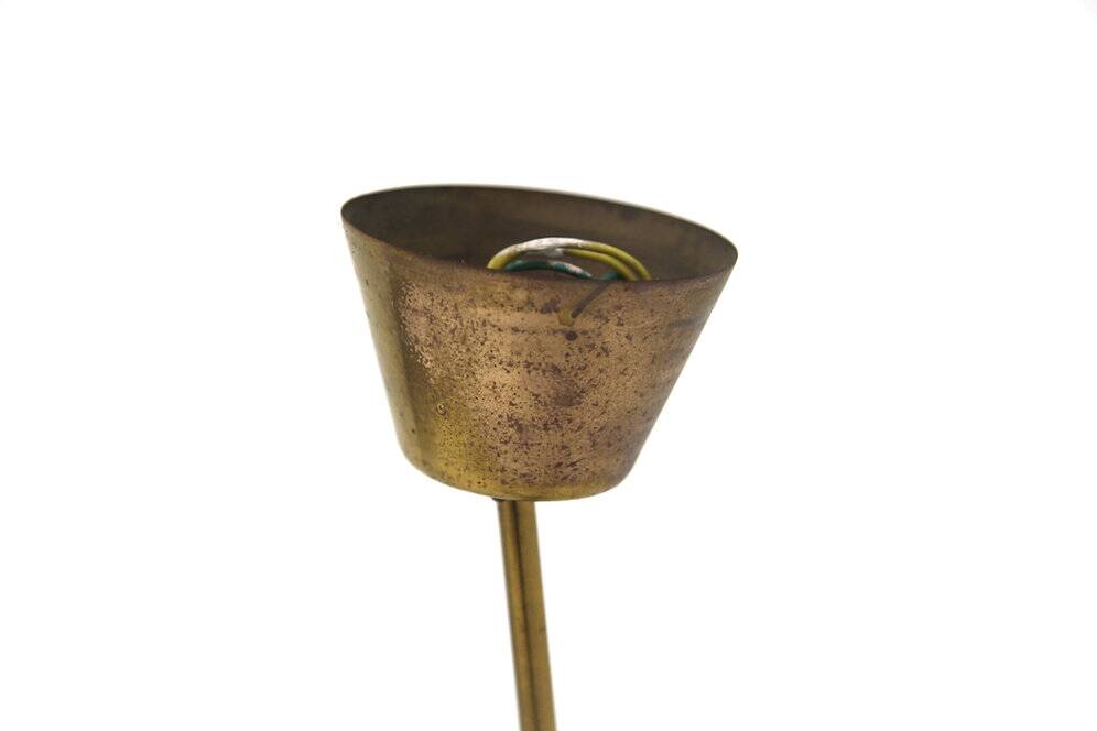 Scandinavian metal and glass pendant light, Sweden, 1950