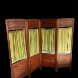 Vintage wooden fabric screen