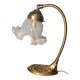 brass and bronze desk lamp superb tulip glass 1920 elec ok 35x25