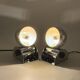 Tronconi Chrome Eyeball Lamps Italian Pair 1970s