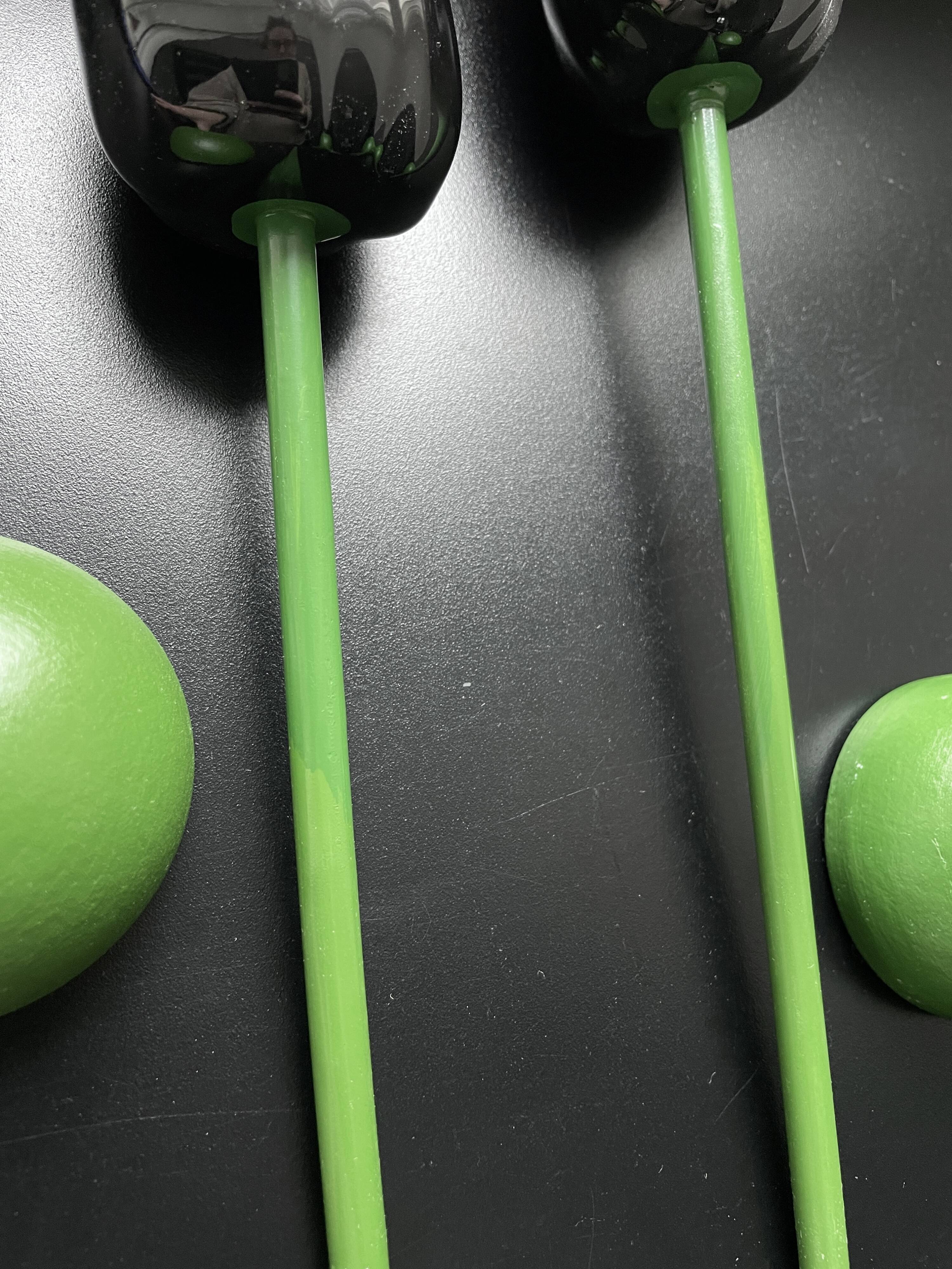 2 designer porcelain candlesticks "Tulip" - Taitu Milano - Rare vintage