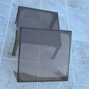 Pair of smoked plexiglass coffee tables 1970 side tables