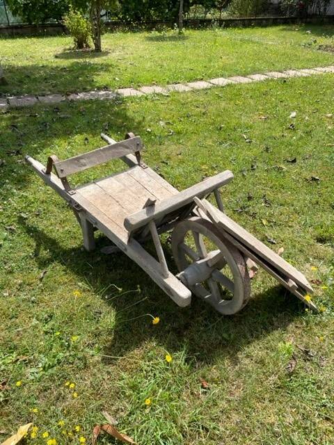Old wooden wheelbarrow