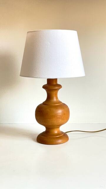 Vintage turned wooden lamp