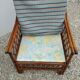 Pair of glacier blue rattan armchairs French Riviera vintage ép