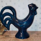 Coq pique fleurs zoomorphe bleu