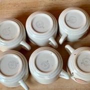 Six Salins stoneware coffee cups 1970