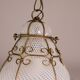 Extraordinary Venetian Lantern in Murano Reticello Glass, 1940s
