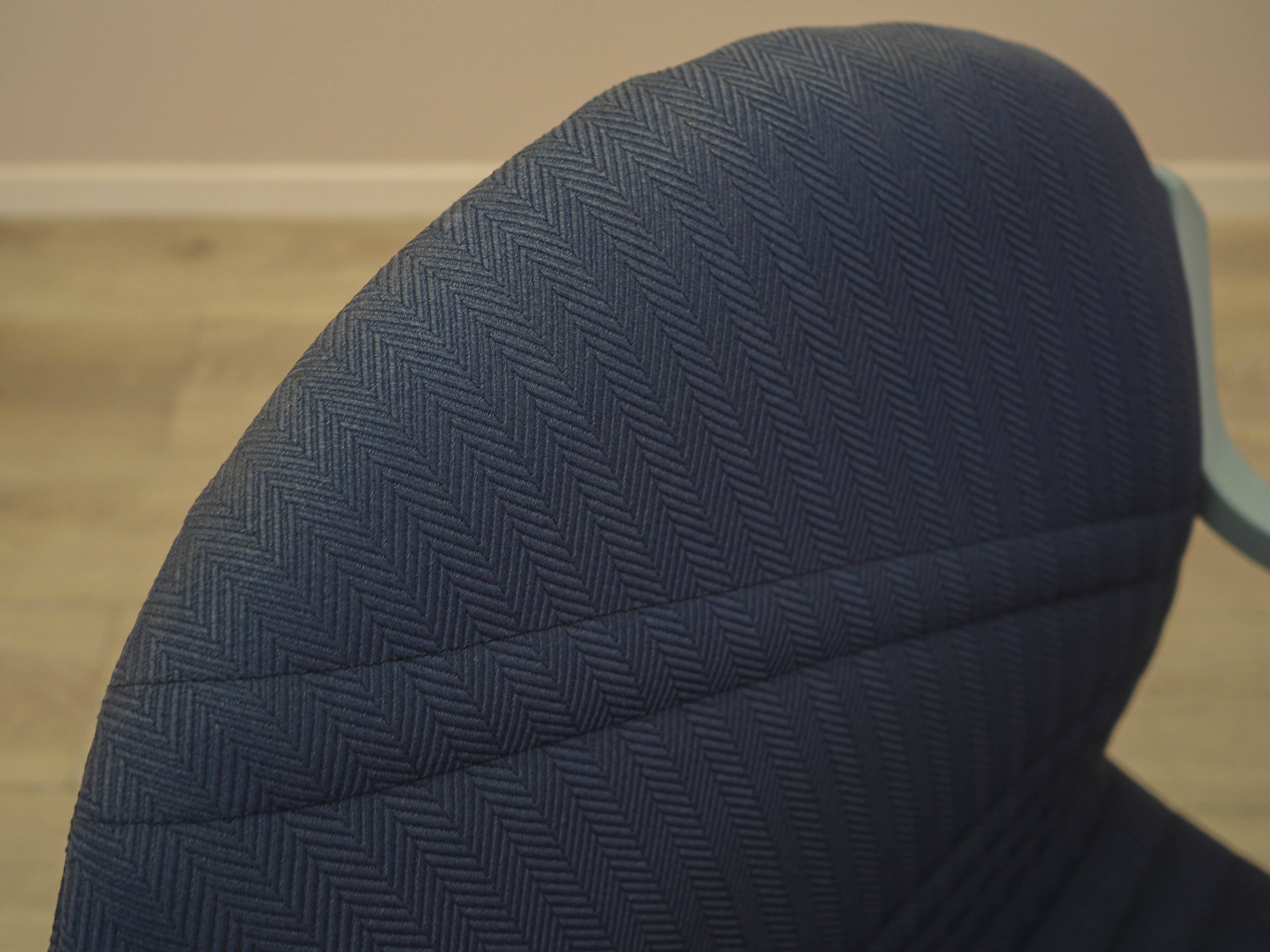Italian cantilever chair 1990s blue fabric upholstery