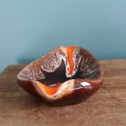 Flamed ceramic ashtray in Vallauris style from the 1970s.