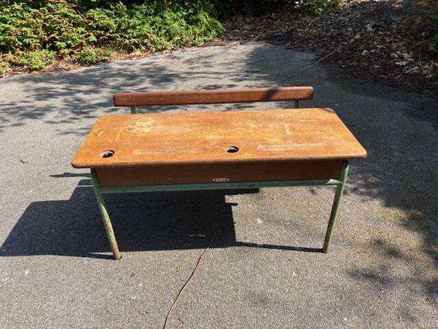 old school desk / 2-seater children's desk / vintage