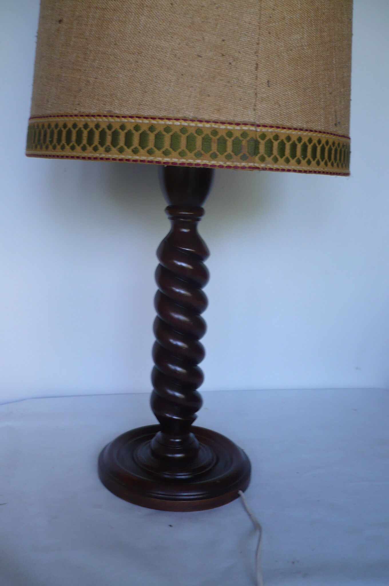 Turned wooden lamp foot