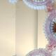 Iridescent blown glass mirror table/dressing table Murano. Floral patterns.
