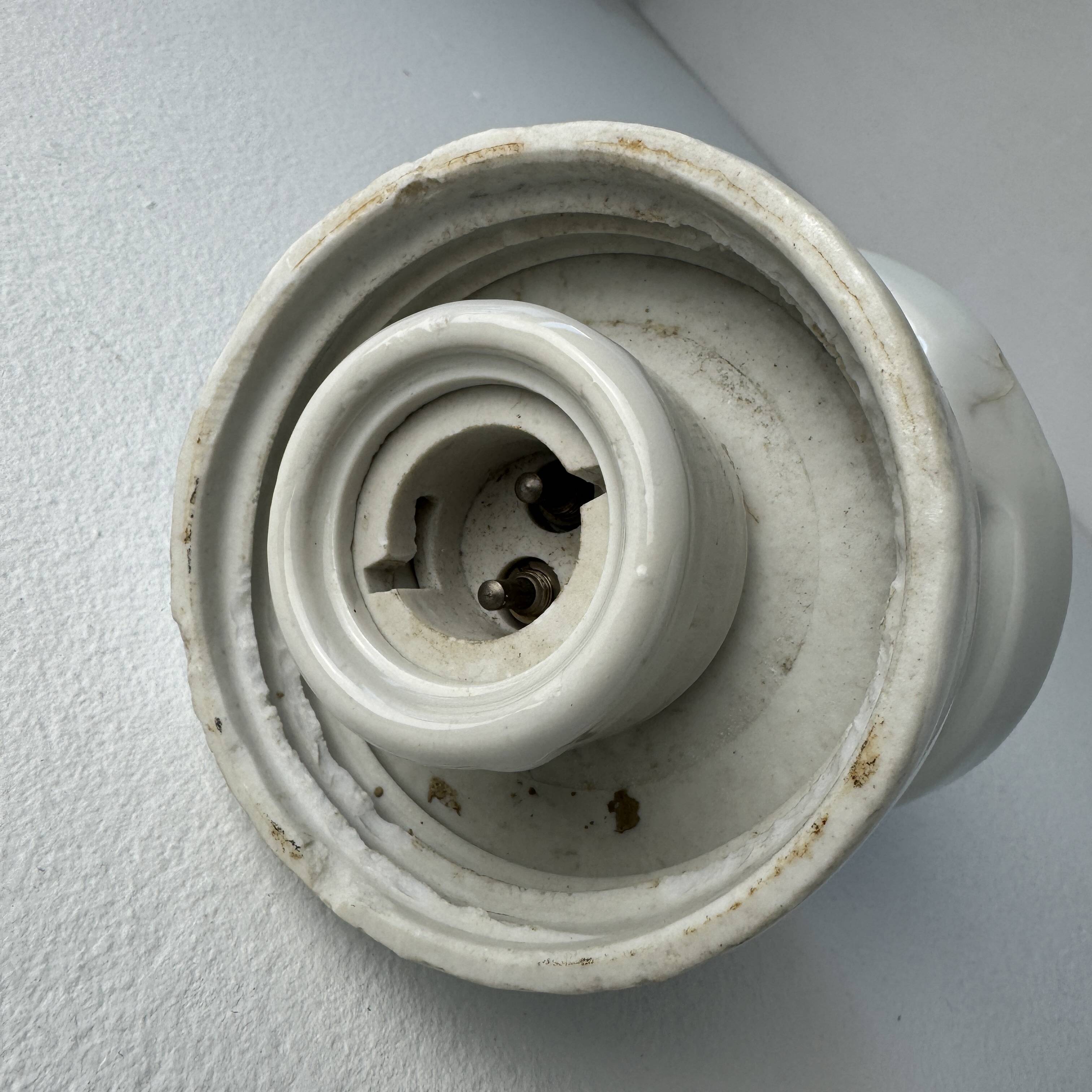 Antique ceramic & vintage opaline wall light