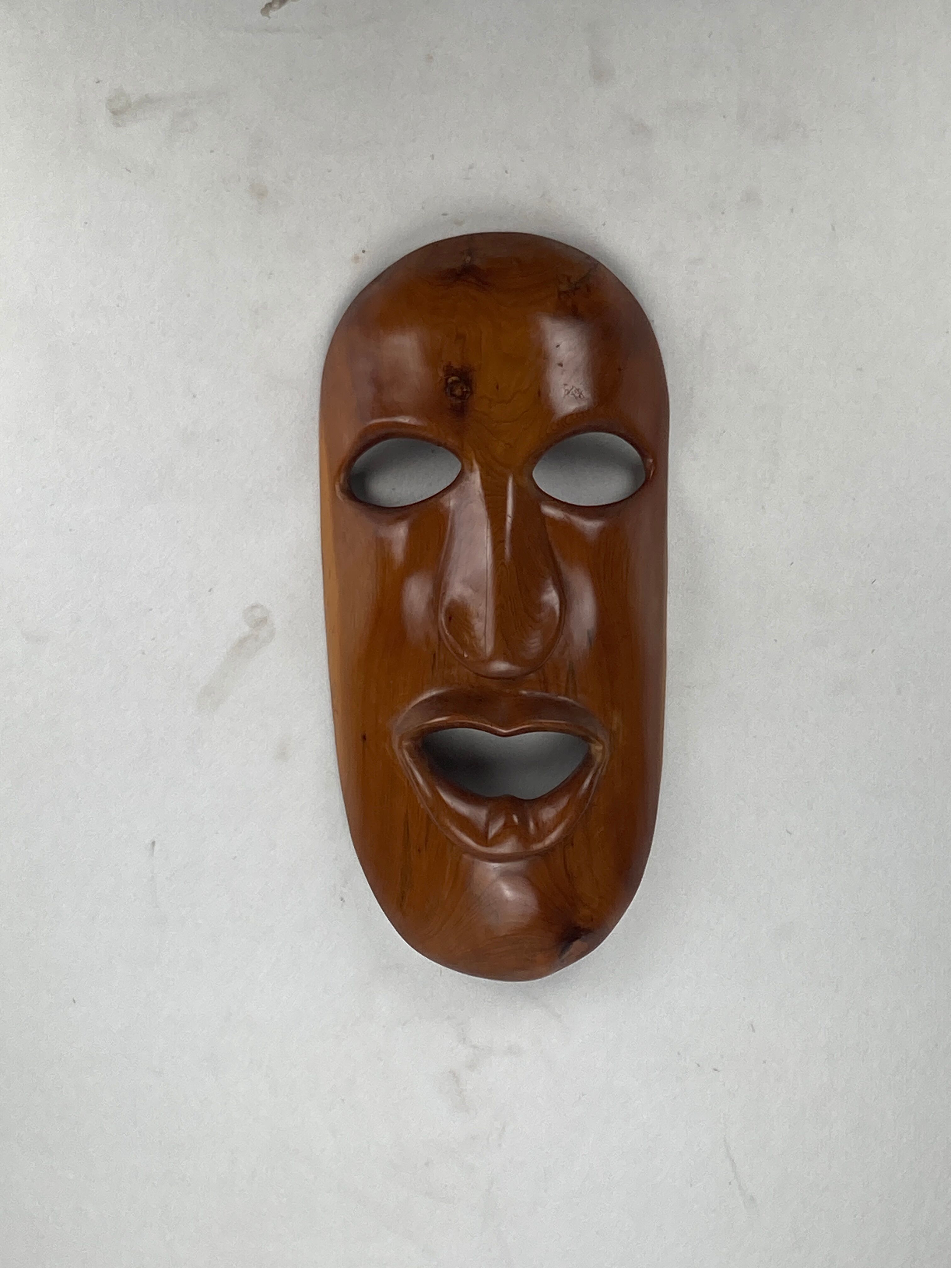 Teak midcentury, 1950s decorative mask 60cm