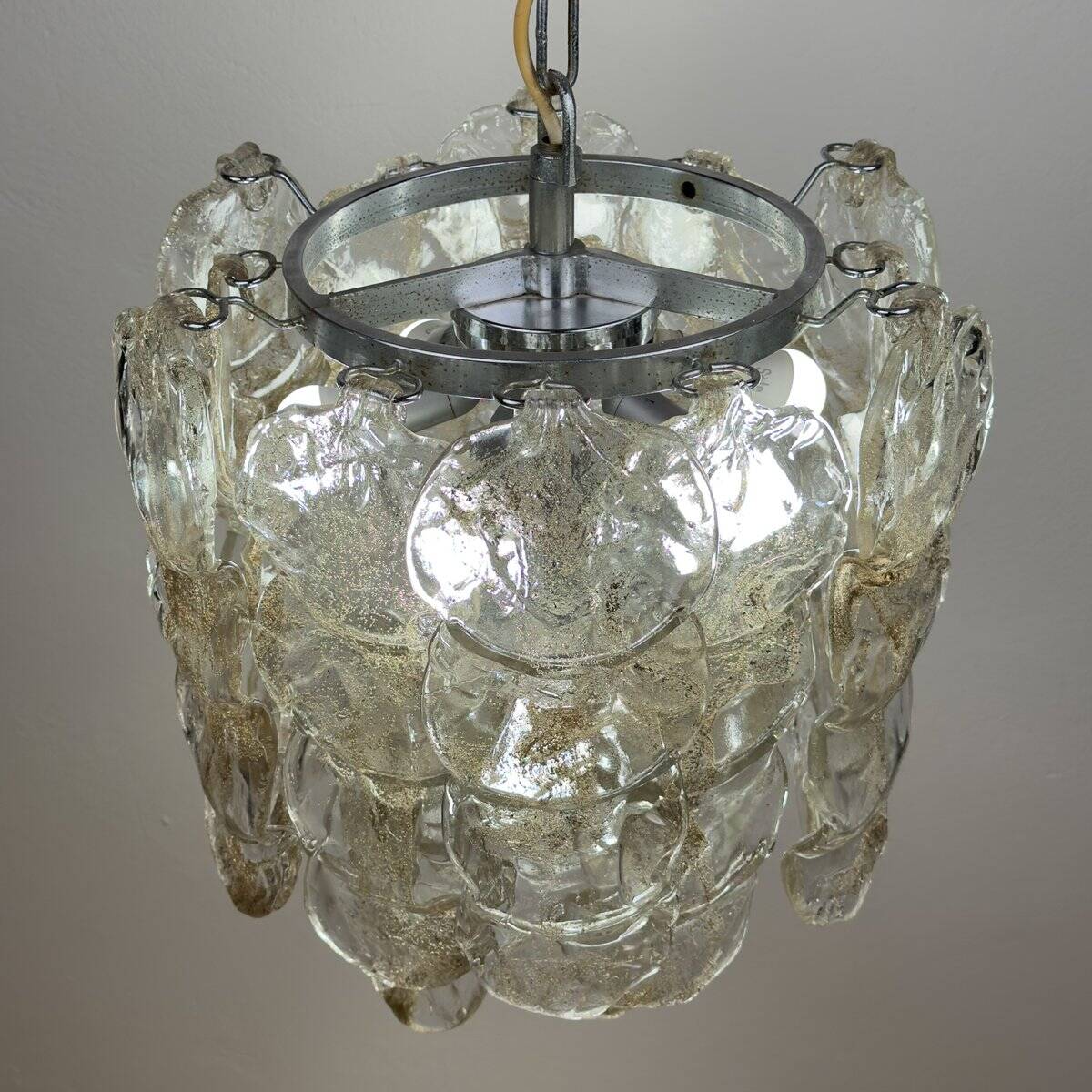 Vintage Murano glass chandelier by Mazzega, Italy 1970s