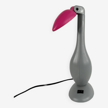 Lampe Toucan Articulée Grise / Rose, 1980