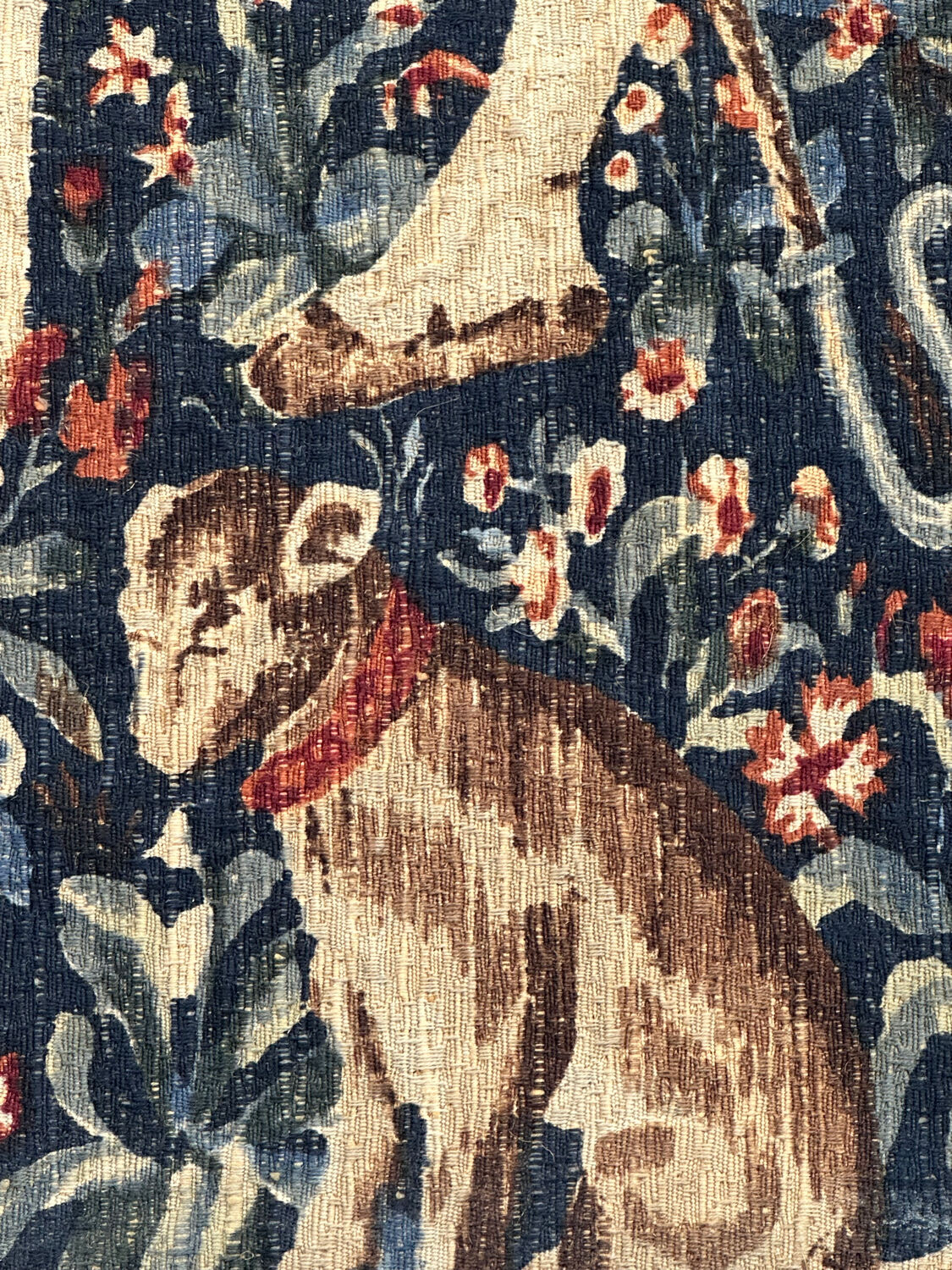 Vintage tapestry hand-screen printed in France