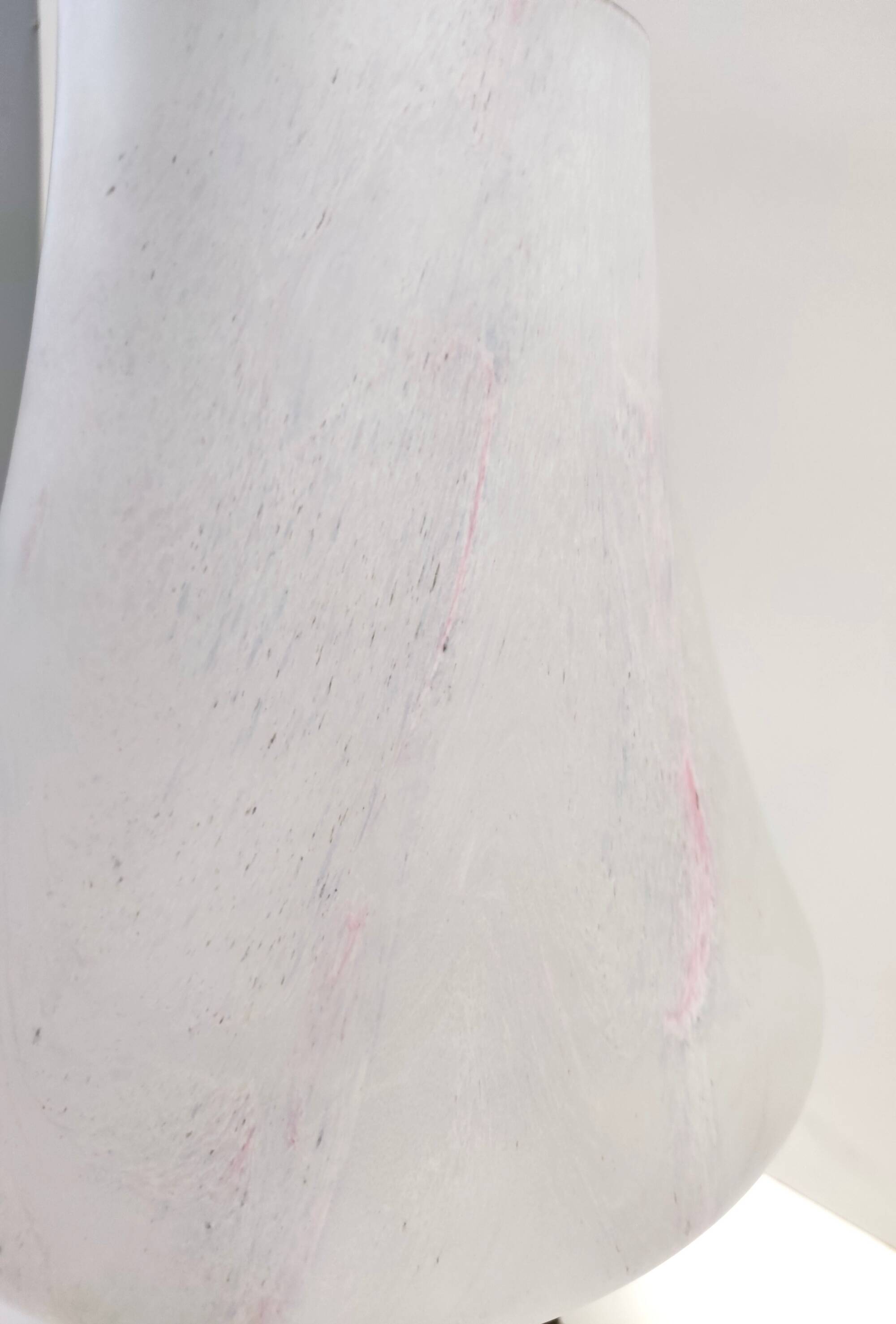 Postmodern White Murano Glass Table Lamp with a Pink Marble Effect, Italy
