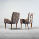 Set 3 armchairs fabric pattern frida 1950s vintage modernariate