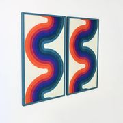 Set of 2 Fabric Panels in Verner Panton Style, 1970s
