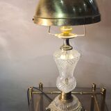 glass and brass lamp 1950 elec ok: 42x17, very good condition