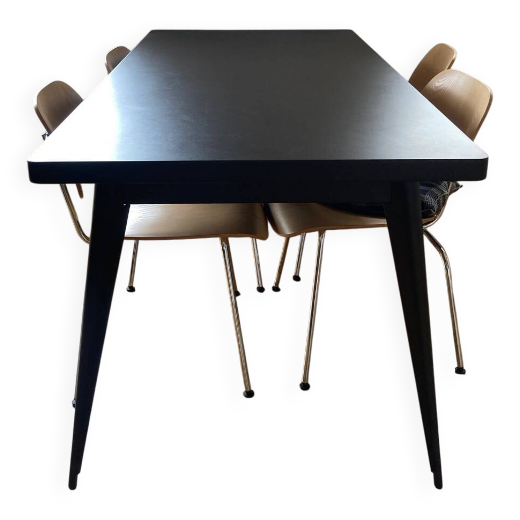 Tolix dining table 55 160 chocolate