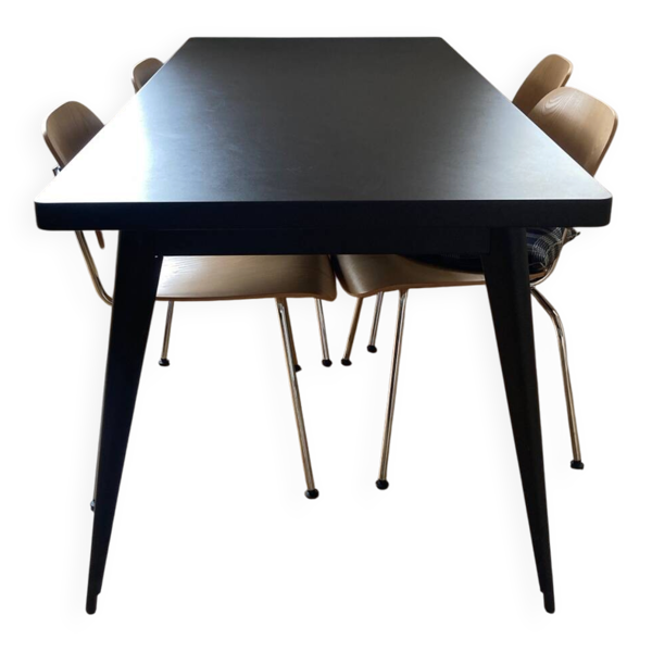 Table diner Tolix 55 160 chocolat