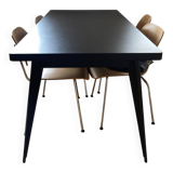 Tolix dining table 55 160 chocolate