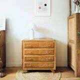 Commode vintage chêne et pieds compas