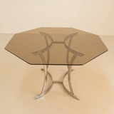 Italian octagonal metal dining table 70's