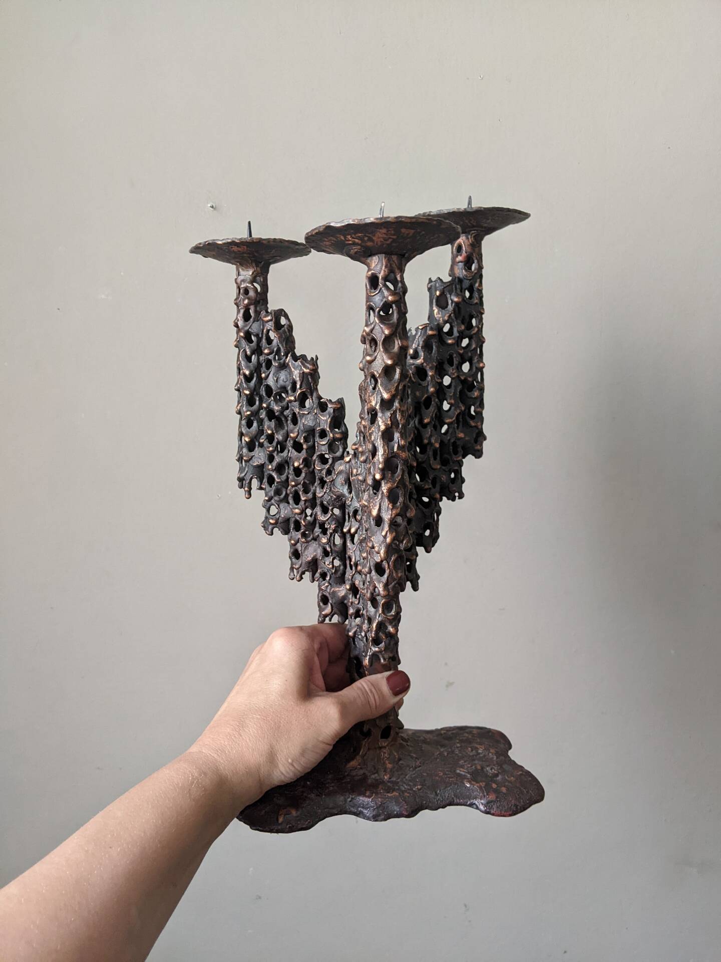 Brutalist modern artisanal chandelier design