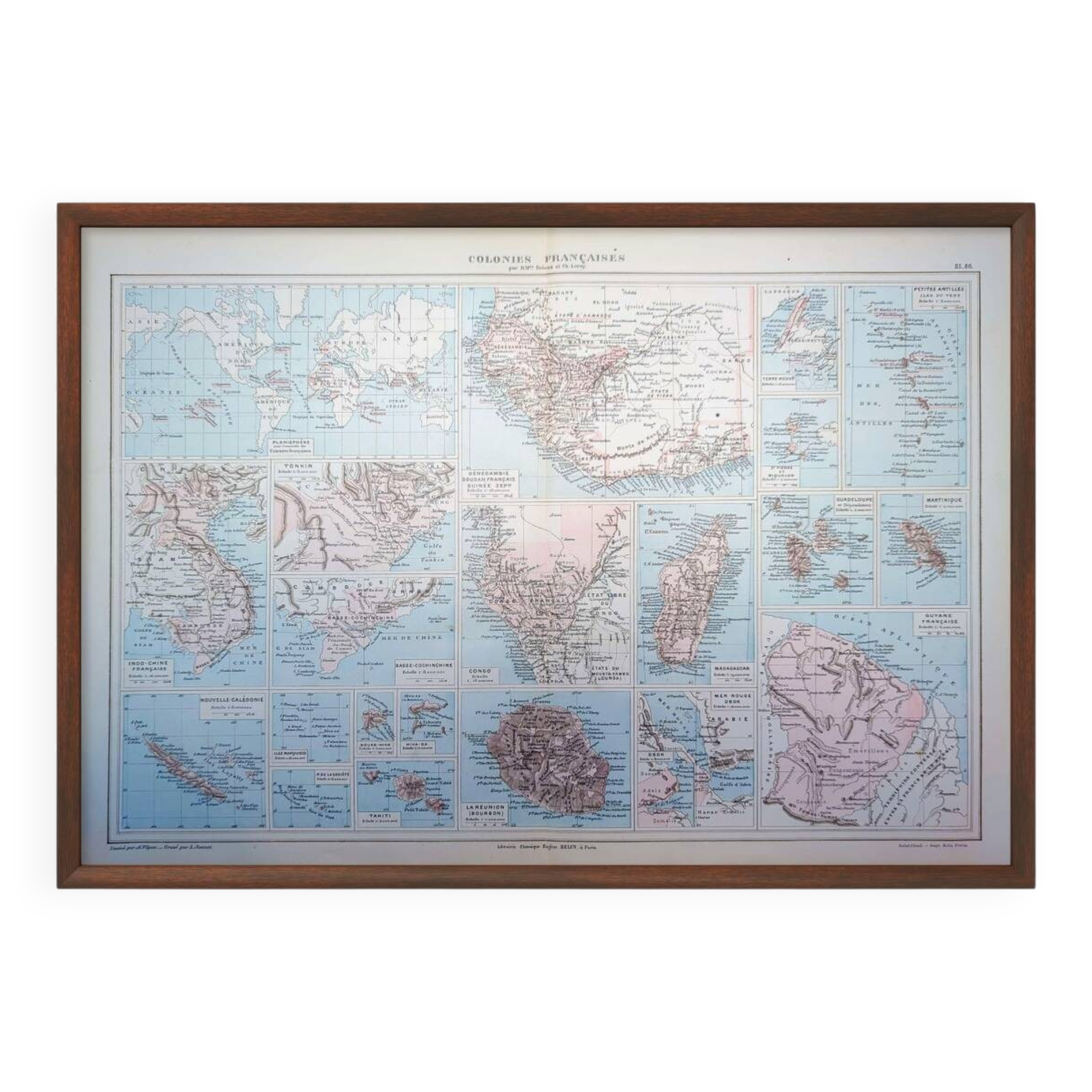 The French Empire, original map printed in 1892.