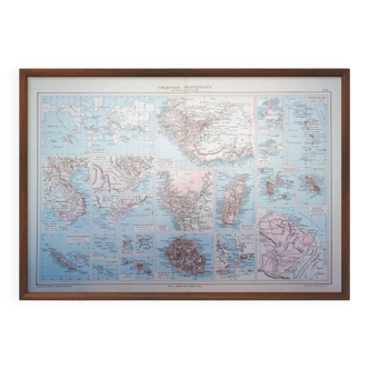 L'Empire Français, carte originale imprimée en 1892.