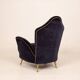 Fauteuil en velours de style mid-century Cesare Lacca pour ISA Bergamo