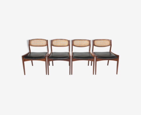 Ensemble de quatre chaises en teck par Ib Kofod Larsen design danois