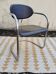 Vintage metal tubular sled chair leather