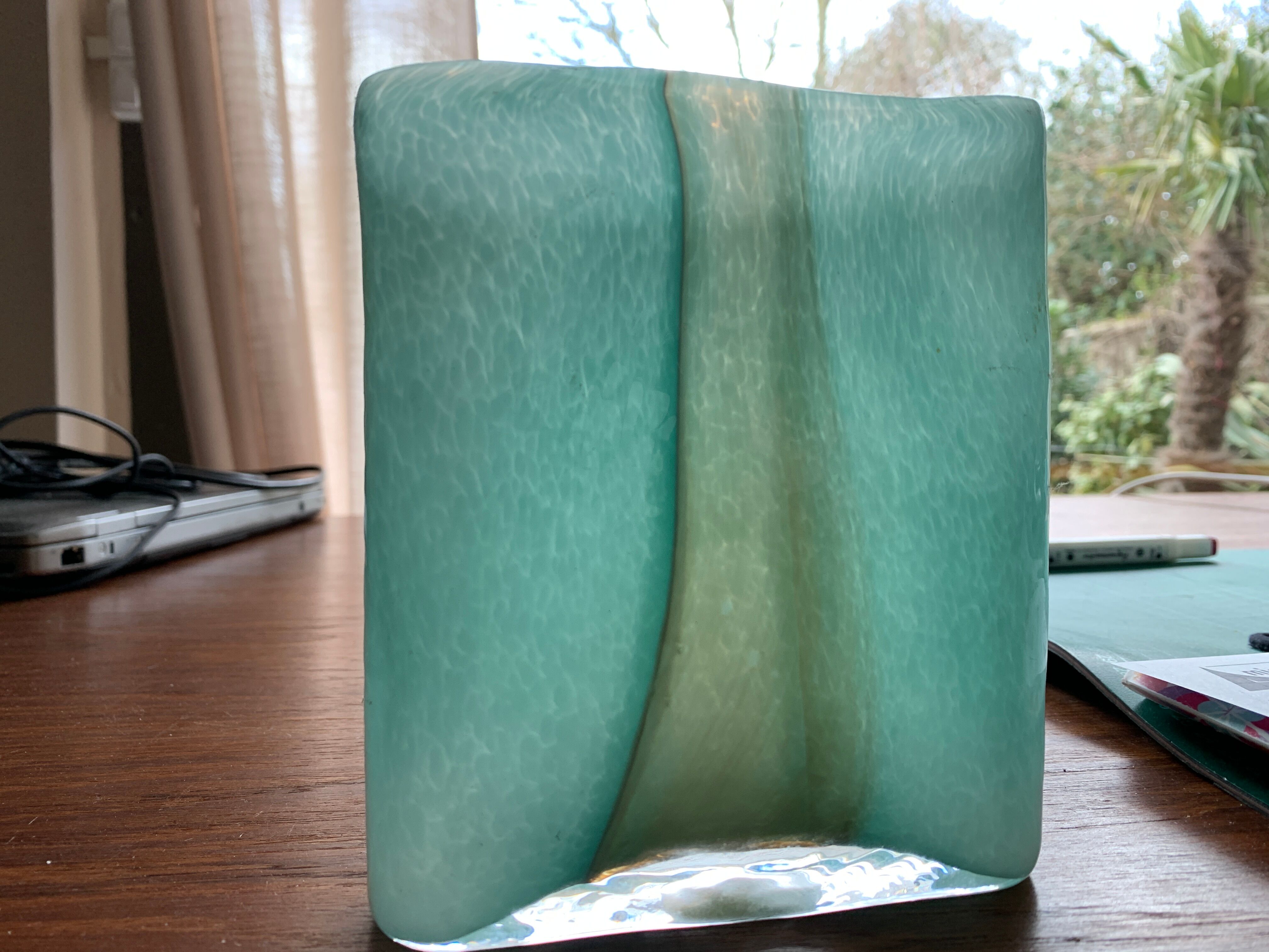 Turquoise and grey vase
