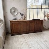 XL oak workshop sideboard with sliding doors from 1900