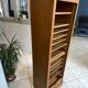 1950s oak office storage cabinet with curtains.