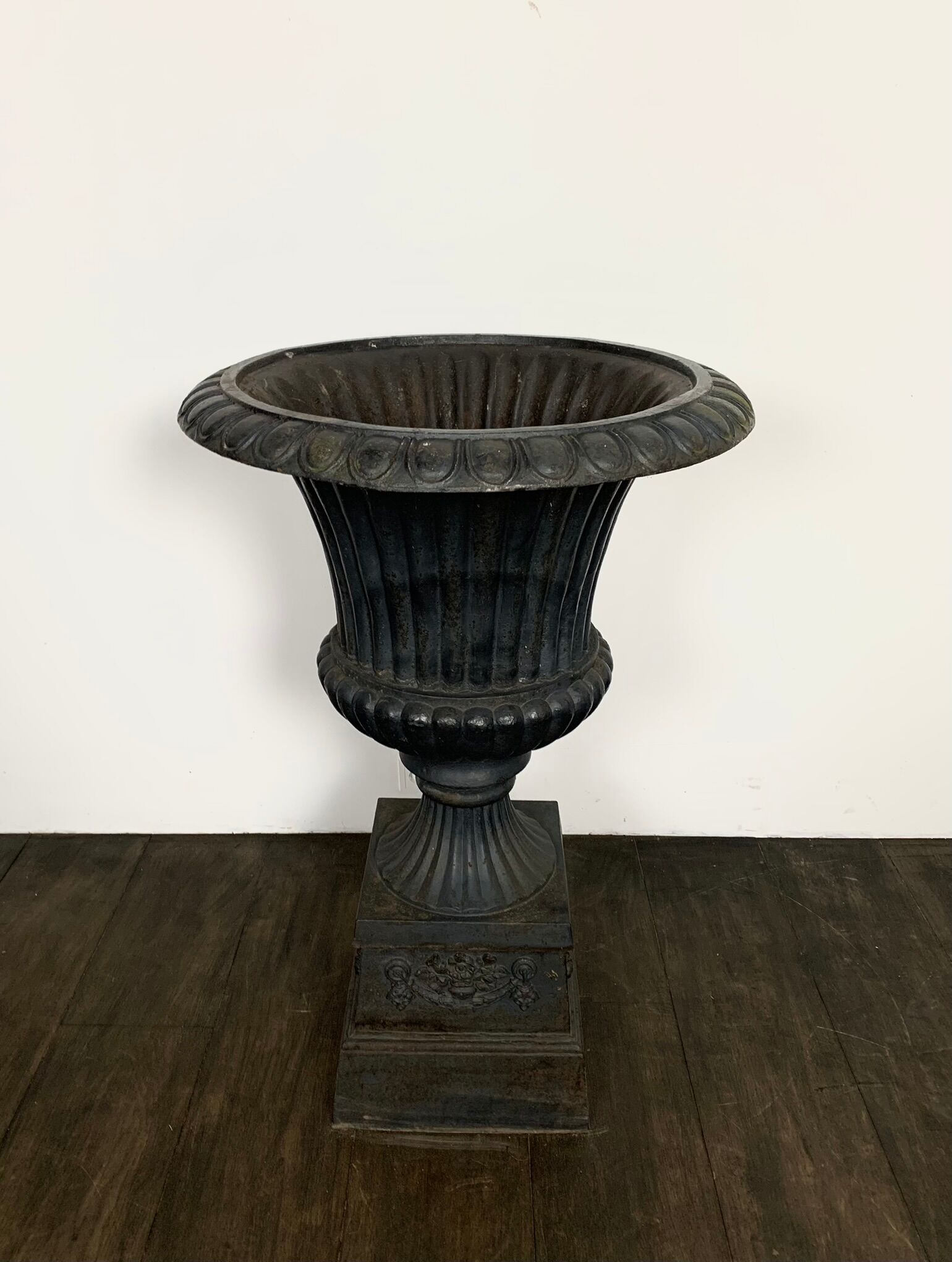 Cast iron garden vase